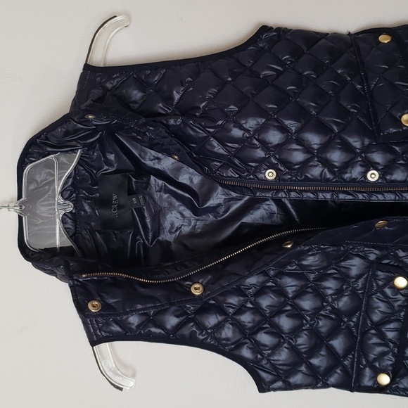J. Crew Down Filled Quilted Puffer Vest, Navy Blue, Women's Size XXS. - Picture 2 of 11